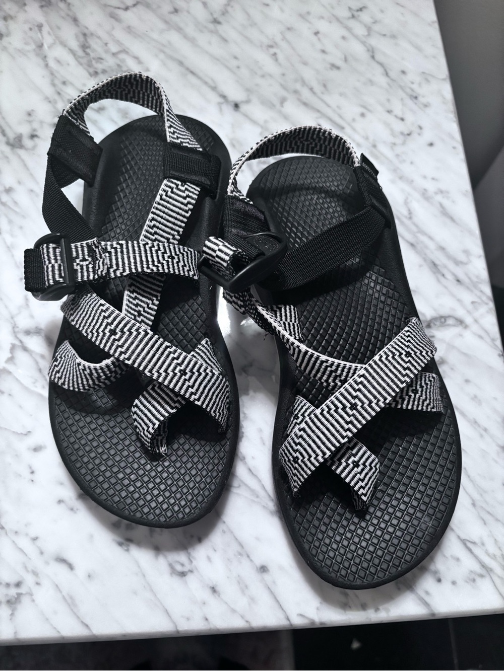 Women Chaco sandals  Black & White Strappy